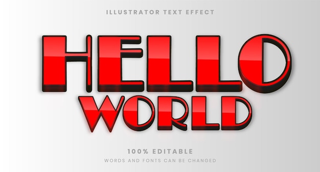 Hello world retro editable  text effect