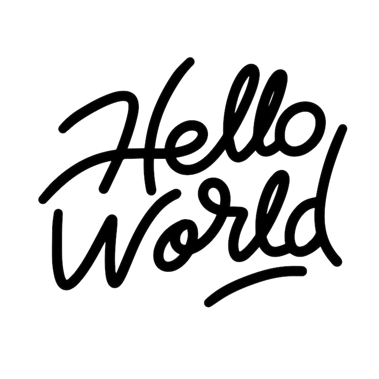 Premium Vector | Hello World text banner on transparent background Hand ...