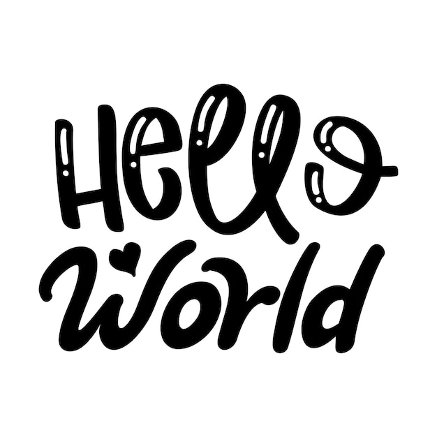 Vettore maglietta tipografica hello world e disegni svg per abbigliamento e accessori