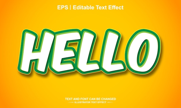 Hellow editable text effect