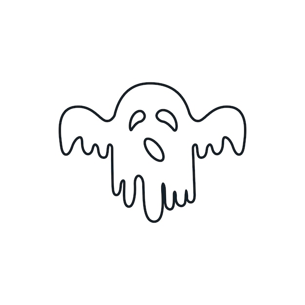 Vettore helloween ghost icon vector logo design