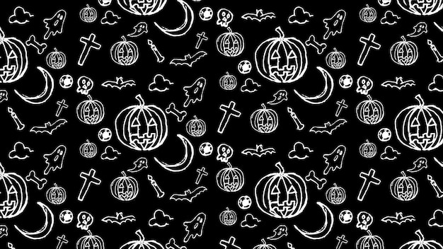 hellowen seamless pattern hand drawn vector_1