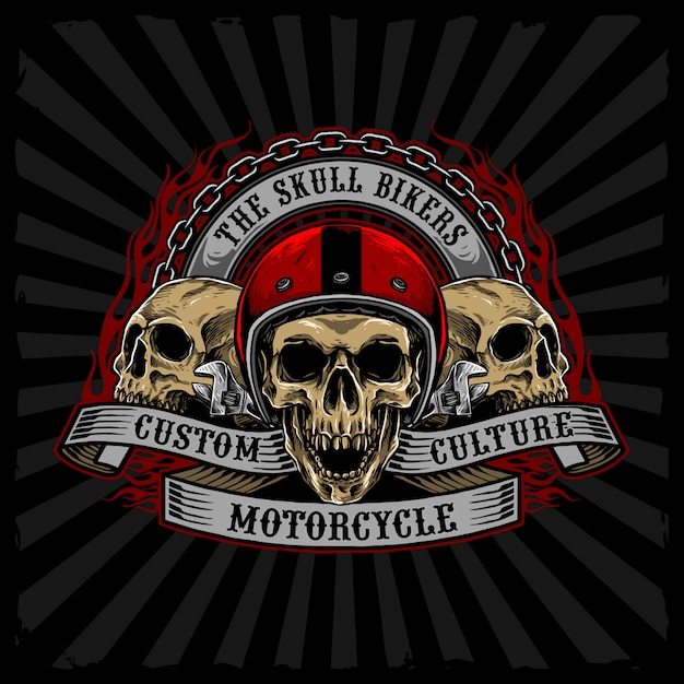 Helm schedels biker vector