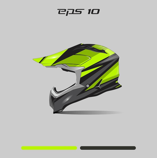 Helm sticker wrap ontwerpen vector Livery helm motorfiets Sport grijs en chartreuse