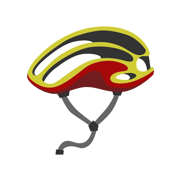 自転車または自転車スポーツ用ヘルメット交通安全のためのヘッドプロテクション漫画フラットスポーツヘルメットアイコン