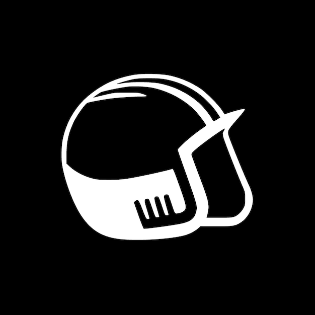 Vector helmet black and white isolated icon vector illustration