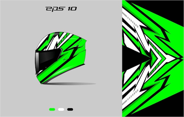 Helmet decal wrap designs green vector Livery helmet motorcycle Sport