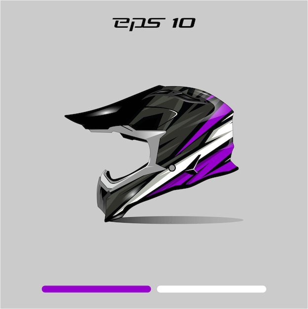 Helmet decal wrap designs vector Livery helmet motorcycle Sport gray and purple