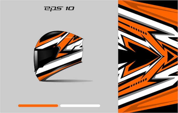 Helmet decal wrap designs vector Livery helmet motorcycle Sport orange