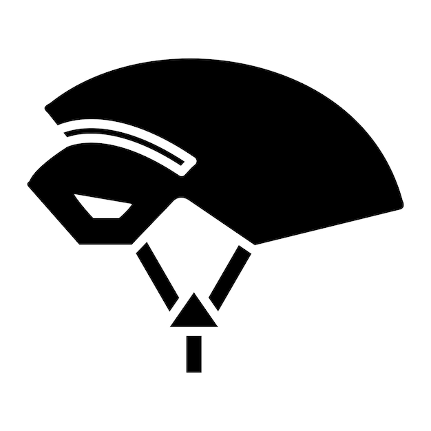 Vector helmet glyph solid black illustration