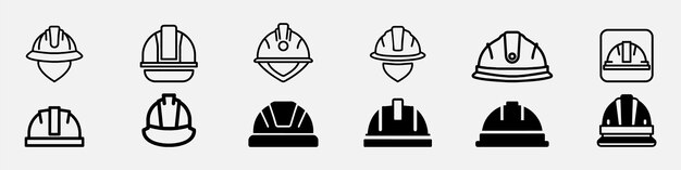 ヘルメットアイコン 建設者の安全ヘルメットベクトルアイコンまたは建設労働者のベクトルアイコン