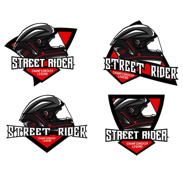 Vector helmet logo set