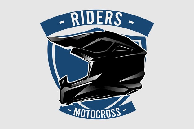 Illustrazione di disegno disegnato a mano di motocross del casco