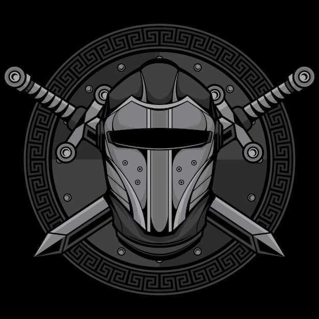 Vector helmet warrior logo