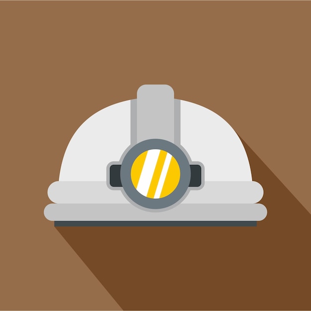 Helmet with light icon Flat illustration of helmet with light vector icon for web