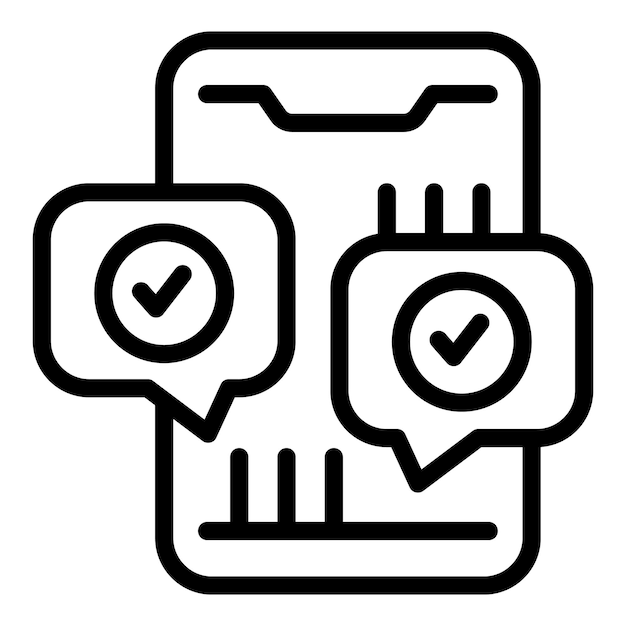 Help chat phone icon outline vector social review online marketing