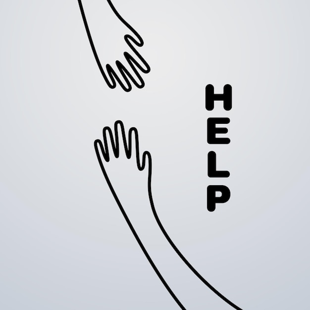 Help concept illustratie met handen