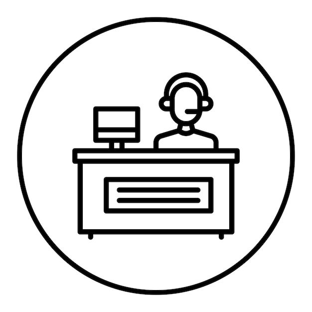 ヘルプデスクアイコンのベクトル画像は私たちに連絡してくださいに使用できます