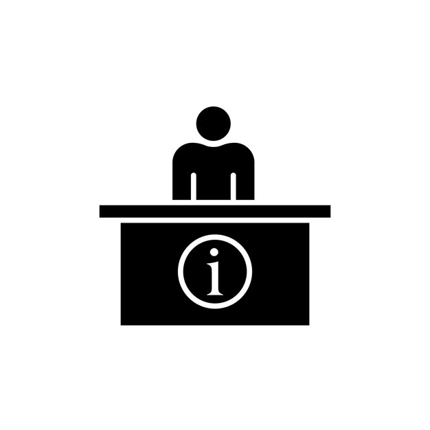 Help Desk Informatie Icon Set Ontvangst info teller vector symbool in een zwarte gevulde en omschreven stijl Assistance Spot Sign
