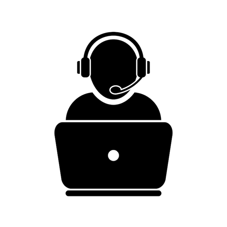 Vector help desk with headphones call center operator customer service hotline