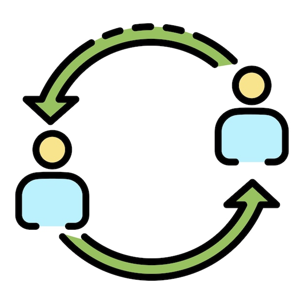 Vettore icona aiutarsi a vicenda il contorno aiutarsi a vicenda icona vettore colore piatto isolato