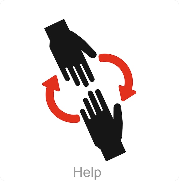 Vector help and solidarity icon concept