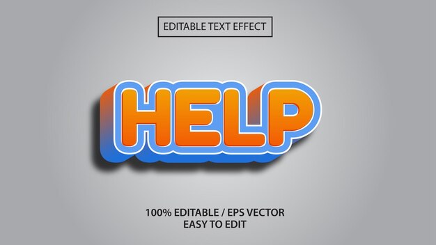 Vector help text effect premium