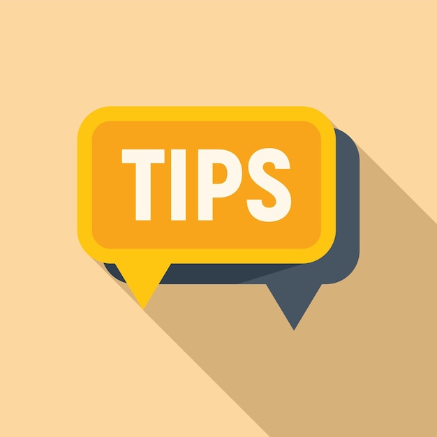 Help tip icon flat vector Quick trick Info text