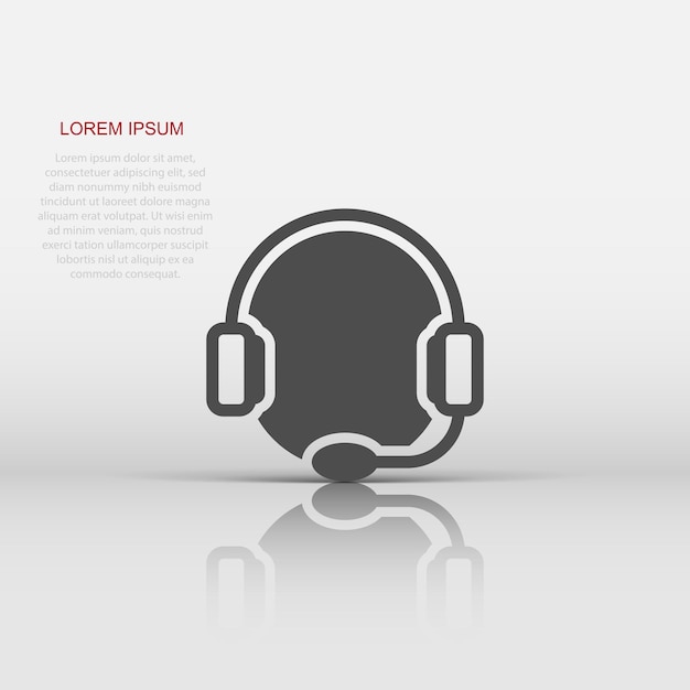 Vector helpdesk icon in flat style headphone vector illustration on white isolated background chat operator business concept