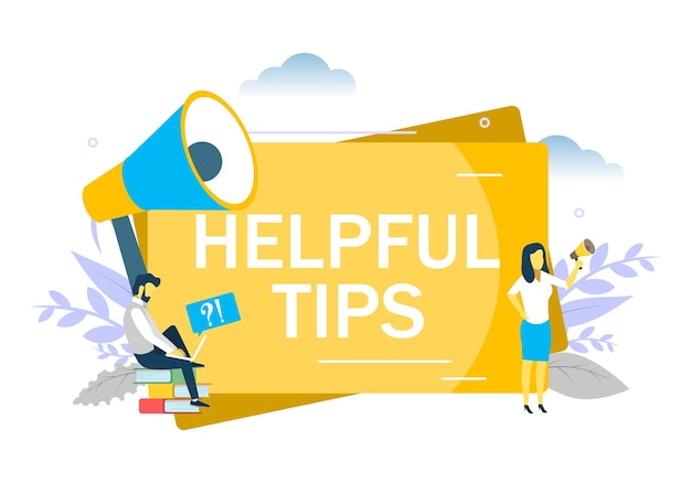 Vector helpful tips concept vector flat style design illustration