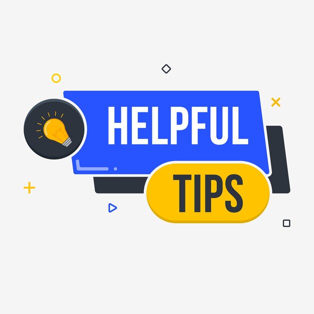 Vector helpful tips label design with light bulb icon vector