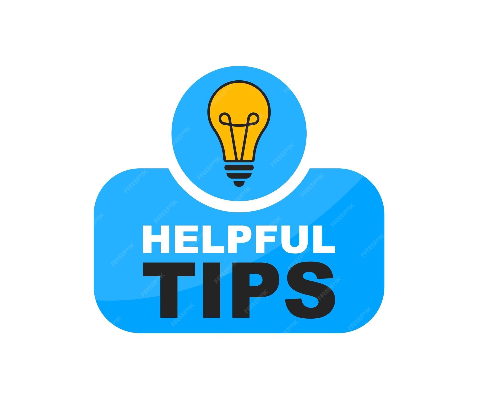 Premium Vector Helpful tips logo with light bulb Helpful tips badge Premium Vector Helpful tips logo with light bulb Helpful tips badge