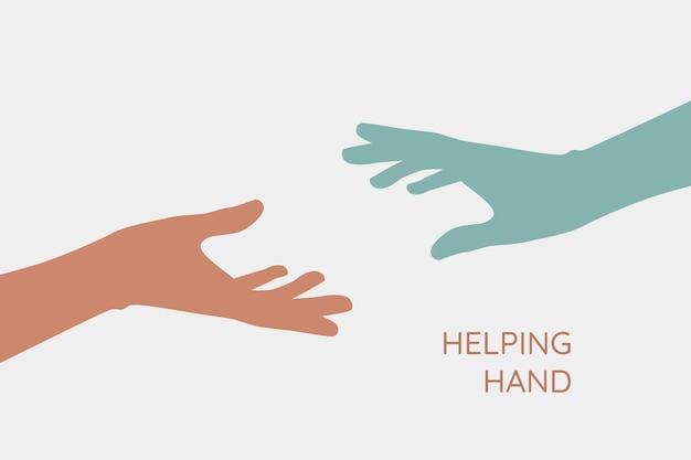 Helping hand concept Gesture sign of help and hope Two hands taking each other