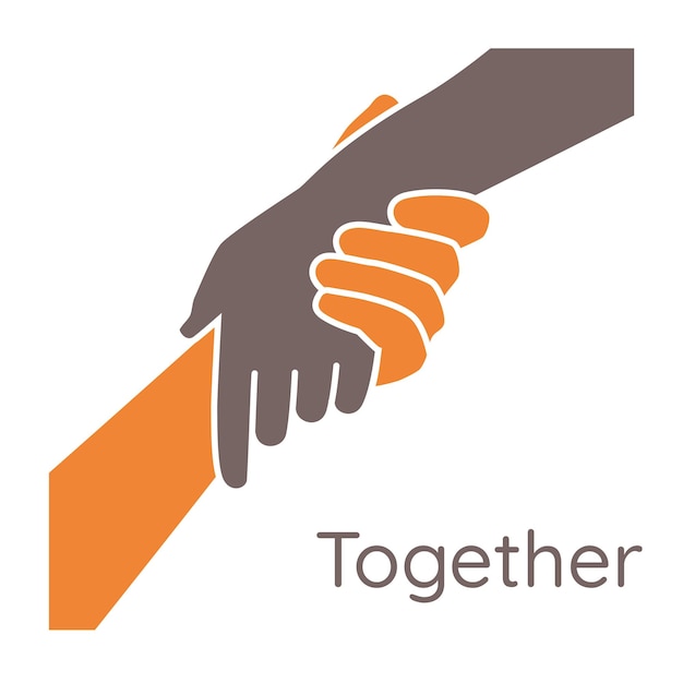 Helping hand concept Gesture sign of help and hope Two hands taking each other