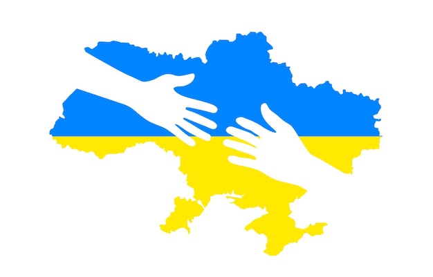 Helping hands of a Ukrainian on the territory of the country Vector illustration