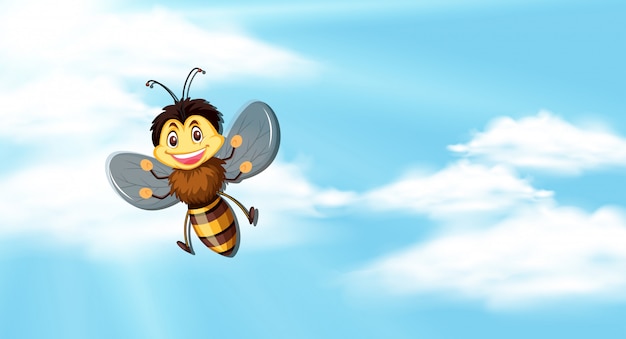 Hemel met bijen vliegen