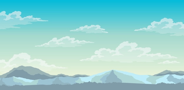 Hemel met pluizige wolken op een zonnige dag cartoon zomertijd met blauwe wolken schitterende hemel