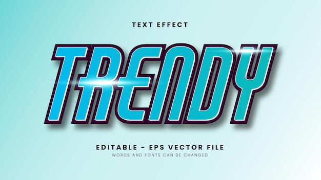 Hemelsblauw trendy teksteffect
