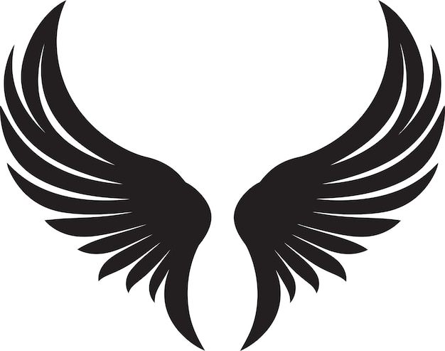 Hemelse veren Engelvleugels Emblem Seraphic Soar Iconic Wings Design