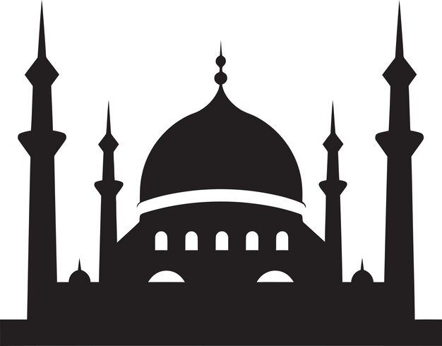 Hemelse zuilen iconische moskee vector rustige torens emblematische moskee icoon