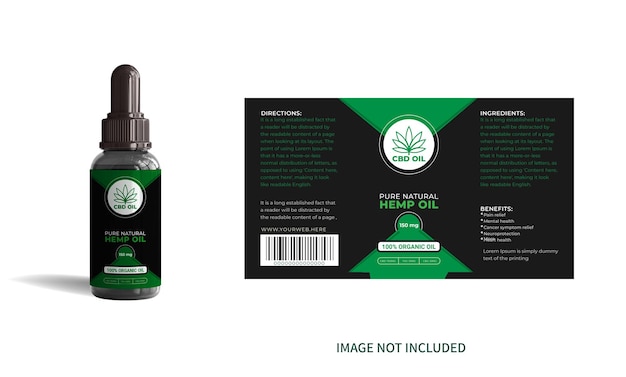 Vector hemp or cbd oil bottle level design or packaging design