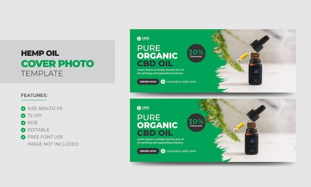 Hemp or CBD product facebook cover photo design