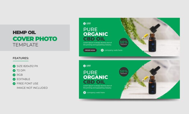 Hemp or CBD product facebook cover photo design