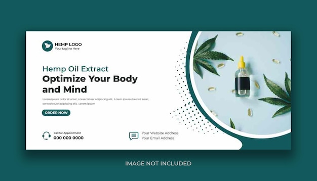 Hemp or cbd product social media facebook cover template