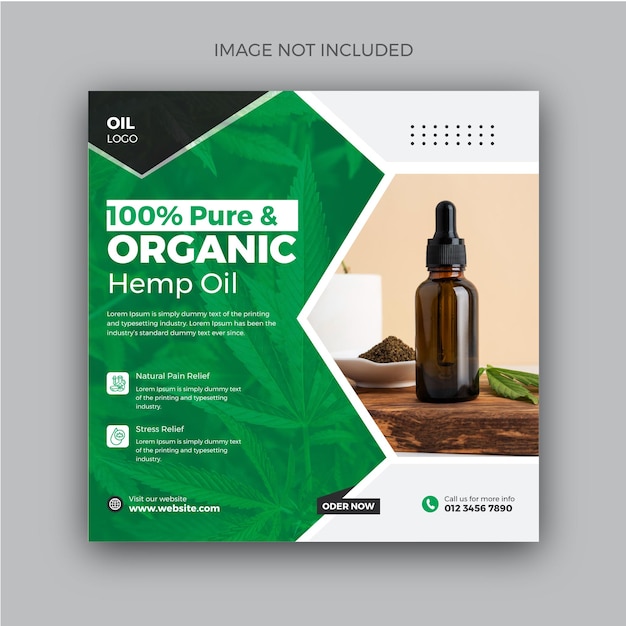 Hemp or cbd products or social media post design flyer design