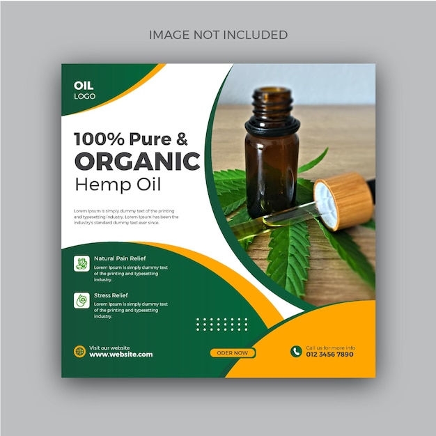 Hemp or cbd products or social media post design flyer design