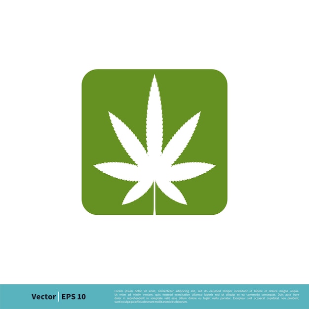 Hemp Leaf Marijuana Ganja Icon Vector Logo Template Illustration Design Vector EPS 10