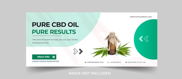 Конопляное масло или масло cbd шаблон поста в социальных сетях и веб-баннер