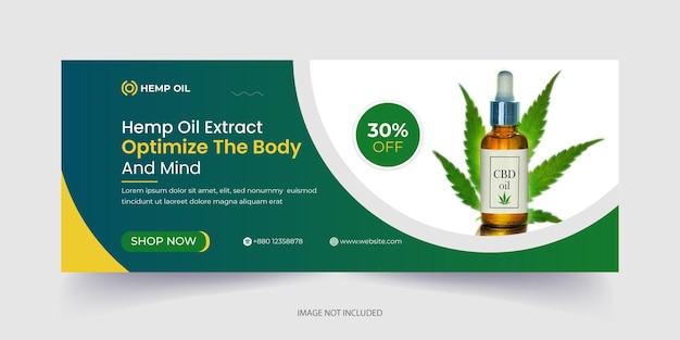 Hemp oil social media Facebook cover template design