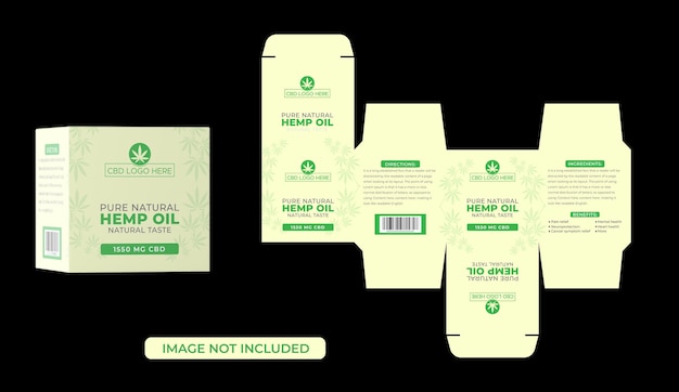 ベクトル 麻またはcbdクリームの四角い箱のパッケージとレベルデザイン